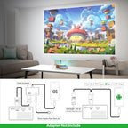 PVO Mini Projector Portable For Cartoon, Outdoor Video Projectors, LED Pico Movie-Projector for Home Theater, Kids Gift, Video Can Be Easily Mirrored Directly to The Projector Via Data Cable