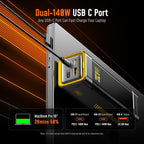 AOHI 240W Laptop Power Bank 27600mAh Portable Fast Charger (99.3wh), Airline-Compliant, 140W PD 3.1 Large Battery Pack The Future Starship for MacBook, iPad iPhone 16 Pro Max,Galaxy,Steam Deck, Grey