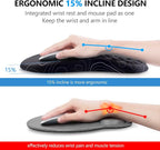 Mouse Pad Wrist Support, Laokiiy 2 in1 Keyboard Wrist Rest+ Ergonomic Mouse Pad, Non-Slip Wrist Rest for Computer Keyboard, Made Easy Typing & Relieve Wrist Pain(Black White)