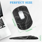 Mouse Pad Wrist Wrist Rest, Comfortable Memory Foam Wrist Rest, Non-Slip PU Base, Ergonomic Wrist Support and Arm Rests for Gaming, Office, Computer Use, Relieve Typing Pain (Black Line)