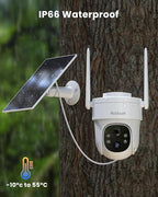 Rebluum Security Camera Outdoor Wireless, 3K/5MP Solar Camera Outdoor Wireless, Battery Powered 360°PTZ, Color Night Vision,PIR Motion Detection,2-Way Audio,Compatible with Alexa