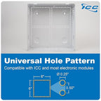 ICC 14” Plastic Structured Wiring Enclosure with Cover, Media Enclosure with CAT6 8-Port PoE++, 1x8 Bridged Telephone RJ31X, & 1x6 Video, Cable Management Box, UL Listed TAA Compliant, ICRESDP14K