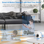 GBIUT Indoor Security Camera, 5G & 2.4GHz Dog/Puppy/Pet WiFi Security Camera with Phone App, 360° Pan/Tilt Home Cameras Indoor, Smart AI Auto Tracking & Night Vision, US Cloud Storage (2Pack)