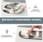 Large Desk Mat, Cute Boho Plants Mouse Pad, Apricot Desk Pad, XXL Mousepad + Keyboard Wrist Rest+Mouse Wrist Rest+Coaster Desk Pad for Girl Women Home Office Decor Aesthetics, Floar Butterfly Moon