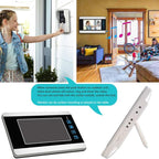AMOCAM Video Doorbell Intercom System, 7 Inches Alloy Panel Monitor HD Camera Wired Video Door Phone Kits, Support Unlock, Monitoring, Dual-Way Intercom Indoor Outdoor for Villa Office Apartment