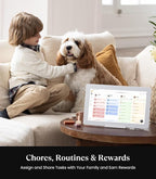Cozyla Digital Calendar+ 2: 15.6'' Wall Planner Touch Screen Chore Chart Customize Dashboard Smart Electronic Calendar for Family Schedules Meal Planner Support App Store with Stand White