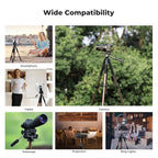 K&F CONCEPT Camera Tripod, 75" Lightweight Portable Travel Outdoor DSLR Tripods for Camera Phone Video Recording Tripod Stand, Cellphone Clip for Smartphone Live Streaming Vlog (Bronze Gold, 75'')