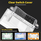 Light Switch Guard Cover- PSZEZNZ Light Switch Outlet Covers for Flat Modern Wall Switches-Child Safety Protection(Clear,2 Piece)