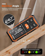 Tadeto Dual Laser Measuring Tool, 393FT/120M Bilateral Laser Measurement Tool Backlit LCD Display, Rechargeable Laser Measure with Ft/in/M Multiple Units Length/Area/Volume/Angle