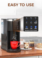 COWSAR Commercial Single Serve Coffee Maker, K Cup Coffee Brewer for Capsule and Ground Coffee, Capsule Coffee Machine with 40 Oz Water Tank, Instant-Heat, 5 Brew Sizes Up To 14 Oz, Black