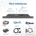 13.3 Inch 1000 Nits High Brightness 10 Points Open Frame Touch Display, Industrial PCAP Touchscreen Monitor, VGA+HDMI+DVI Port - 16:9-1920 x1080