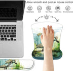 Keyboard Wrist Rest and Mouse Pad Wrist Support Set with Coasters, Non-Slip PU Base Ergonomic Gaming Mousepad for Home Office Working Studying Easy Typing & Pain Relief, Sea Turtle