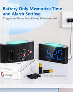 Digital Alarm Clock for Bedroom - 7 Color Night Light, USB and Type-C Charger,7.5" Large Number Screen & Dimmer,12/24H,Battery Backup,Easy Loud Electric Alarm Clock for Heavy Sleeper,Boy&Girl Kid Teen