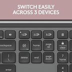 Logitech Signature Slim K950 Wireless Keyboard, Sleek Design, Switch Typing Between Devices, Quiet Typing, Bluetooth, Multi-OS, Windows, Mac, Chrome - Graphite