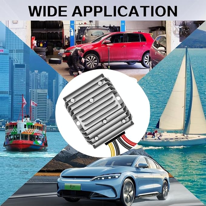 DC 36V/48V Step Down to 12V 20A 240W DC Converter Regulator Voltage Regulator, 12V Converter, IP67 Waterproof Power Supply Module Buck Transformer for Golf Cart Forklifts Car Truck Boat Vehicle