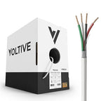Voltive 14/4 Speaker Wire, in-Wall CL3 & Direct Burial, White, 500ft - 14AWG, 4 Conductors, Stranded Oxygen-Free Copper, UL Listed - V-1209-6