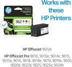 HP 962 Cyan, Magenta, Yellow Ink Cartridges | Works with OfficeJet 9010, 9020 | Eligible for Instant Ink | 3YP00AN