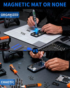 Magnetic Project Mat Showpin Magnetic Mat for Screws with Dry Erase Pen, Cleaning Cloth - Professional Magnetic Pad Preventing Small Screws from Getting Lost and Unorganized - 9.8x7.9 inches