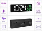 Large LED Digital Wall Clock with Date, Temperature, Auto-Brightness, Auto-DST | Big Digital Clock for Bedroom, Desk, Classroom, Living Room, Kitchen, Office, Gym, Farmhouse, Xmas Gift for Seniors