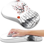 YIWEI Ergonomic Mouse Pad with Wrist Rest - Comfortable Office Mousepad with Memory Foam Wrist Support for Carpal Tunnel Relief, Mouse Pads with Non-Slip Base for Gaming and Home (Landscape Painting)
