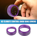 A ABSOPRO Car Air Conditioner Knobs Decals AC Radio Switch Knob Cover for Dodge Durango 2014-2020 for Jeep Cherokee Grand Cherokee 2014-2021 Purple (Set of 3)