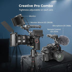SMALLRIG Top Handle with Monitor Mount Kit, with 3/8"-16 Locating Holes for ARRI, 1/4"-20 Threaded Hole, 5 Built-in Cold Shoe, 360° Swivel and 180° Tilt Adjustable, Anti-Twist Design - 5323