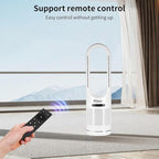 Hiluce Tower Fan,Bladeless Fan for Bedroom,2-in-1 Oscillating Fan 20dB Quiet Cooling Standing Fan with Remote,Touch, LED Display 8 Speeds 9H Timer 32 inch White