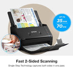 Epson Workforce ES-400 II Color Duplex Desktop Document Scanner for PC and Mac with Auto Doc Feeder (ADF), Image Adjustment Tools