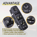 Vurkcy Driver Side Power Window Switch Door Lock Control Button Compatible with 2009 2010 2011 2012 Dodge RAM 1500/2500/ 3500 Quad & Crew Cab Pickup, Double Auto Buttons Replaces 4602863AB, 4602863AC