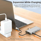 USB C Laptop Docking Station 11 in 1 Type-C Hub with HDMI,Ethernet,4 USB,VGA,SD TF Card Reader,Audio,PD Compatible with iPhone16/MacBook/Dell/Surface/HP/Lenovo and Other Type C Laptops