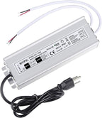 LED Driver 150 Watts 24V DC Low Voltage Transformer， Waterproof IP67 LED Power Supply, Adapter with 3-Prong Plug 3.3 Feet Cable for Any 24V DC led Lights, Computer Project, Outdoor Light