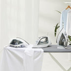 Amazon Basics Steam Iron for Clothes with Safety Auto Shut-Off, Handheld Steamer, Steel Soleplate, 1700-Watt, 1.62ft, Gray