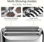 yoose Electric Razors for Women, IPX7 Alloy Body Bikini Trimmer for Women (USB-C, Trimmer Comb, Multi Shaving Modes), Portable Size, Porcelain White