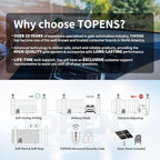 TOPENS DKC1100S Solar Sliding Gate Opener Chain Drive Automatic Gate Motor for Heavy Driveway Slide Gates Up to 2600 Pounds, Electric Gate Operator Battery Powered with Solar Panel Remote Control Kit