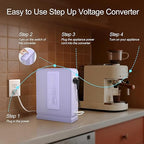 BESTRANS 3000W Step Up Transformer 110v to 220v Converter, Heavy Duty Voltage Converter 110v-120v to 220v-240v with Dual Outlets, Overload Protection & Ultra-Quiet for Home Appliances, Light Purple