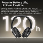 Hybrid Active Noise Cancelling Headphones: Wireless Over Ear Bluetooth 6.0 Headphones, 120H Playtime Lightweight Bluetooth Headset with Mic, Hi-Fi Deep Bass, Foldable for Travel, Work, Home Office