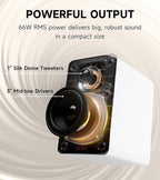 Edifier M60 Multimedia Speaker Bluetooth 5.3, 66W RMS, Hi-Res Audio & Hi-Res Wireless Audio, LDAC,3" Mid Bass & 1" Tweeter, USB-C & Aux Inputs, Compact Desktop Speaker - White