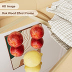 Oak Wood Effect Framed Wall Mirror, 22x30 Rectangle Mirror, Anti-desilvering Tempered Glass, Sustainable& Sturdy Frame, Anti-Rust, HD Reflection &3min Fast Setup for Bathroom Living Room