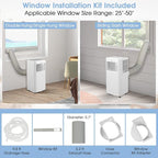 COSTWAY Portable Air Conditioner, 8000 BTU AC Unit with Built-in Dehumidifier, Fan Mode, Sleep Mode, 24H Timer, Remote Control, Window Installation Kit & Remote Control, Cools up to 250 Sq. Ft