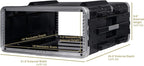 Sound Town Lightweight 4U PA DJ Rack/Road Case with ABS Construction, 19” Depth and Heavy-Duty Latches (STRC-A4U)