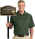 Morgtta No Trespassing - This Property Has Video Surveillance,Home Security Camera Sign with Stakes, Heavy Duty Material, Embossed Letters, 11.5"×7.5” with 31.5" Post and Upgraded Stainless Screws