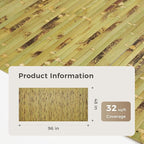 OUZUGIE 1 Pack 96x48 Inch Natural Bamboo Wall Panel – Green Burned Pole Wrap Paneling for Walls, Ceilings, Cabinets, Furniture – Ideal for Bedroom, Living Room & Office DIY Decor