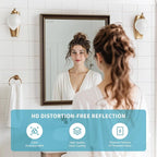 Retro Copper Effect Framed Wall Mirror, 30x48 Rectangle Mirror, Anti-desilvering Tempered Glass, Sustainable&Sturdy Frame, Anti-Rust, HD Reflection &3min Fast Setup for Bathroom Living Room