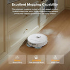 roborock Qrevo Series Robot Vacuum and Mop, 8000Pa Suction, Upgraded from Qrevo S, Anti-Tangle Brush, Smart Obstacle Avoidance, Auto Mop Washing, All-in-One Dock, 200RPM Spinning Mops, White(QV 35A)