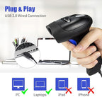 NetumScan USB 1D Barcode Scanner, Handheld Wired CCD Barcode Reader Supports Screen Scan UPC Bar Code Reader for Warehouse, Library, Supermarket