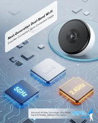 3MP 2K Window Security Camera, 5G & 2.4GHz WiFi Indoor Camera for Home Security with Starlight Color Night Vision, 24/7 Recording, Motion Detection, Easy & Quick Window Mount for Outdoor Monitoring