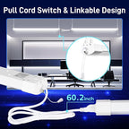 hykolity 4FT 120W LED Shop Light Linkable, 13000lm(400w Equivalent), 5000K Utility Shop Lights for Garages, Workshops, Basements, Hanging or FlushMount, with Power Cord and Pull Chain, ETL