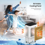 ROVSUN 2300CFM Portable Air Cooler, 7.9Gal/30L Evaporative Swamp Cooler, 3-IN-1 Cooling Fan with Remote Control, 12H Timer & 4 Ice Box, 3 Speeds, Humidifying Oscillating Fan for Indoor or Outdoor
