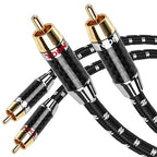 TODN HiFi RCA to RCA Audio Cables Audiophile with OFC Core for Subwoofer, Phono, Amplifiers, Speakers(6.5ft/2m, 1 Pair)