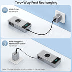 5-in-1 Portable Charger for iPhone,40800mAh Power Bank Built-in Retractable Cable and iWatch Charger,25W PD QC4.0 Fast Charging Battery Pack,Travel Essential Phone Charger for iPhone 17/16/15,Android